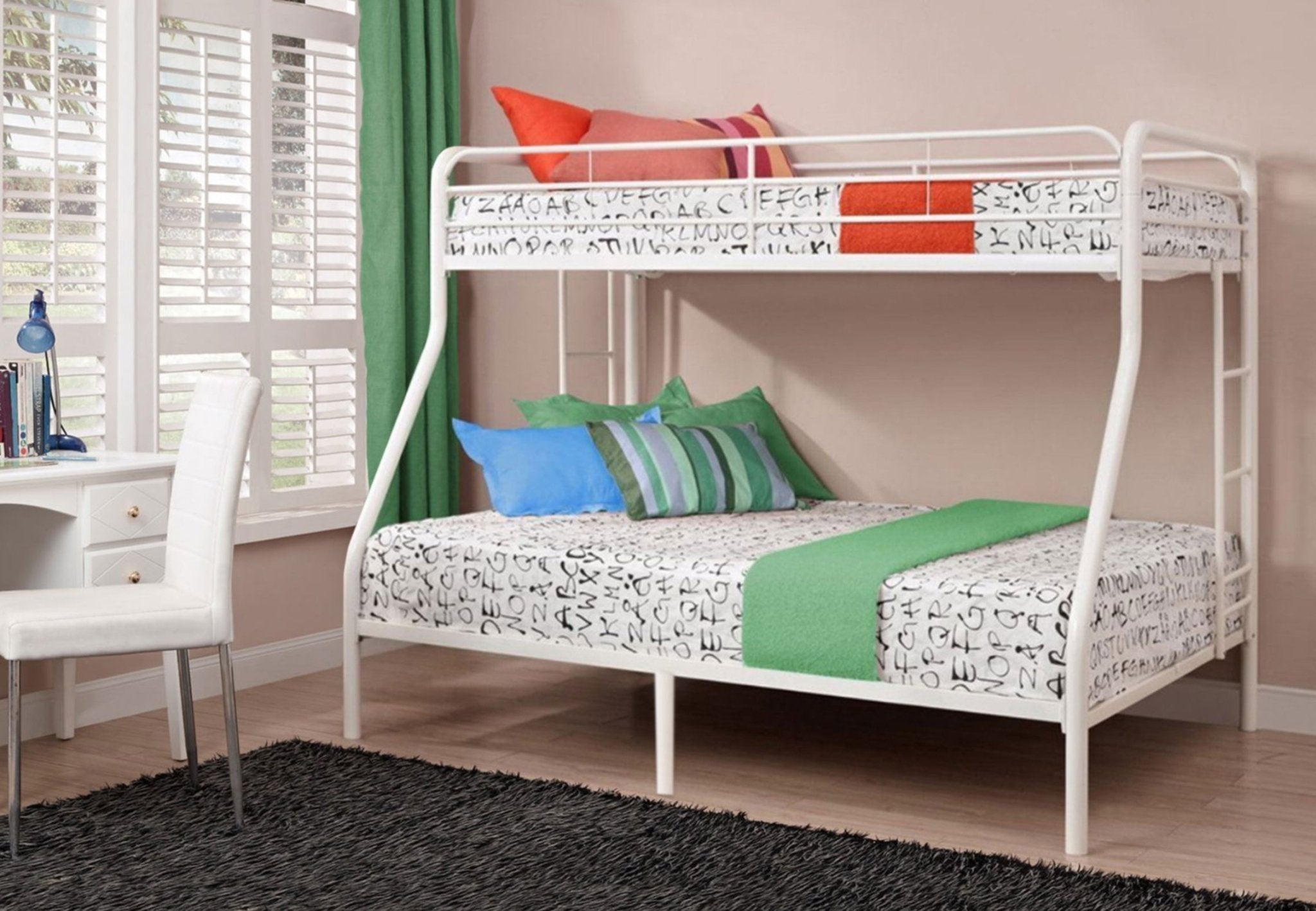 IFDCMetal Bunk Bed Double White IF - 501W (Single/Double)