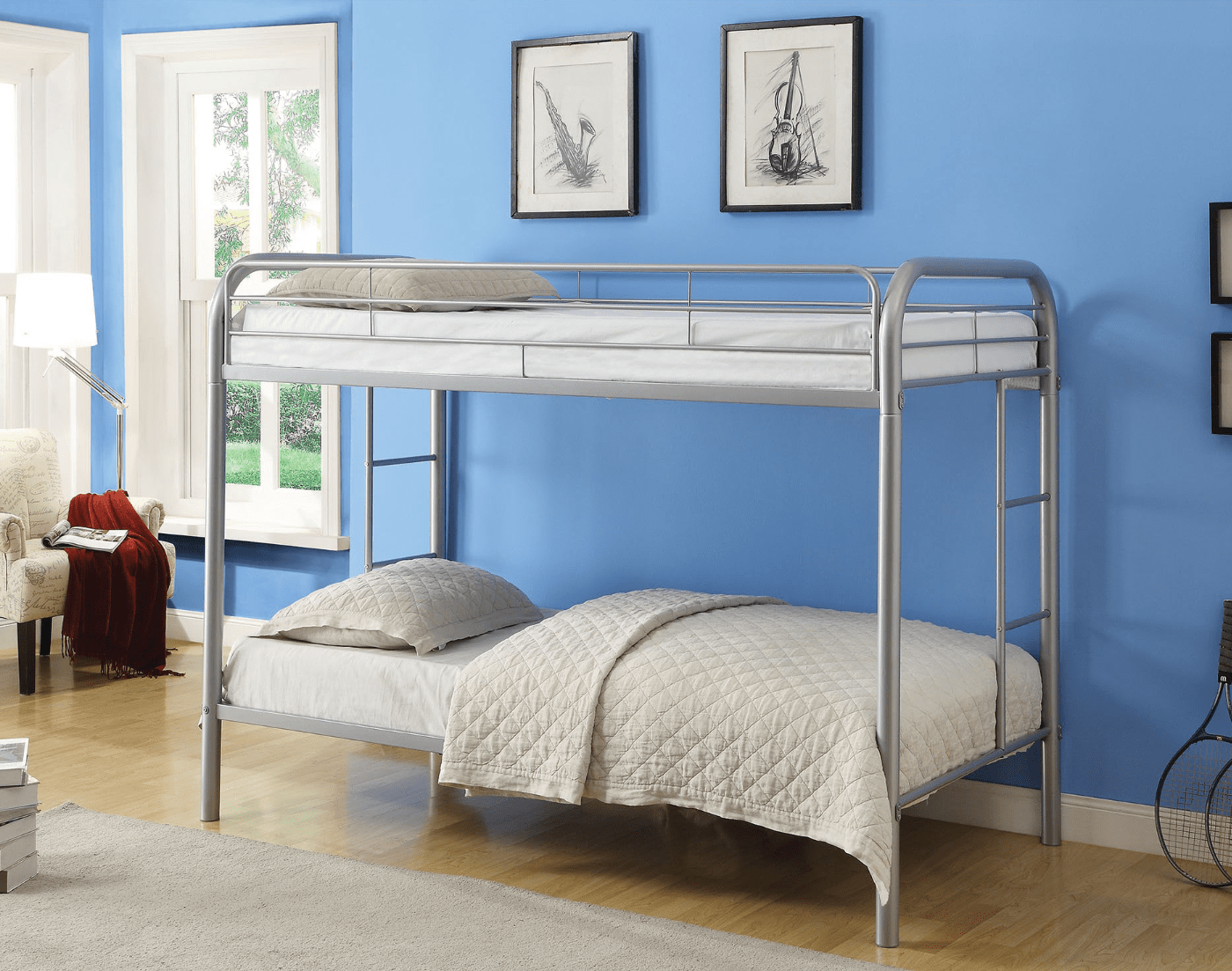 IFDCMetal Bunk Bed Grey IF - 500G (Single/Single)