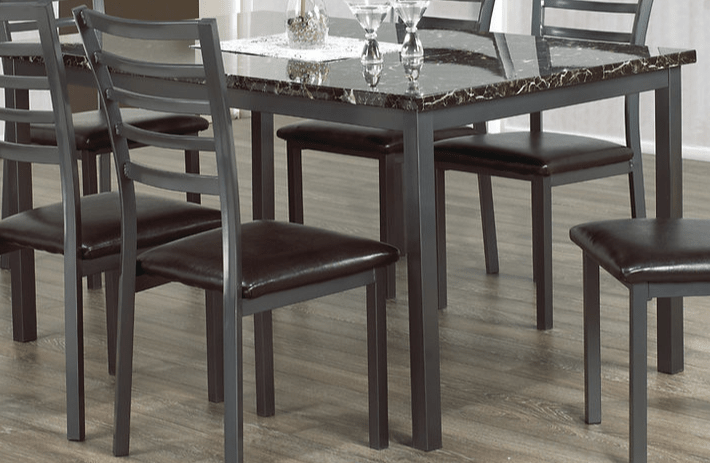 IFDCRectangular Faux Marble 7Pc Dining Set IF-1027