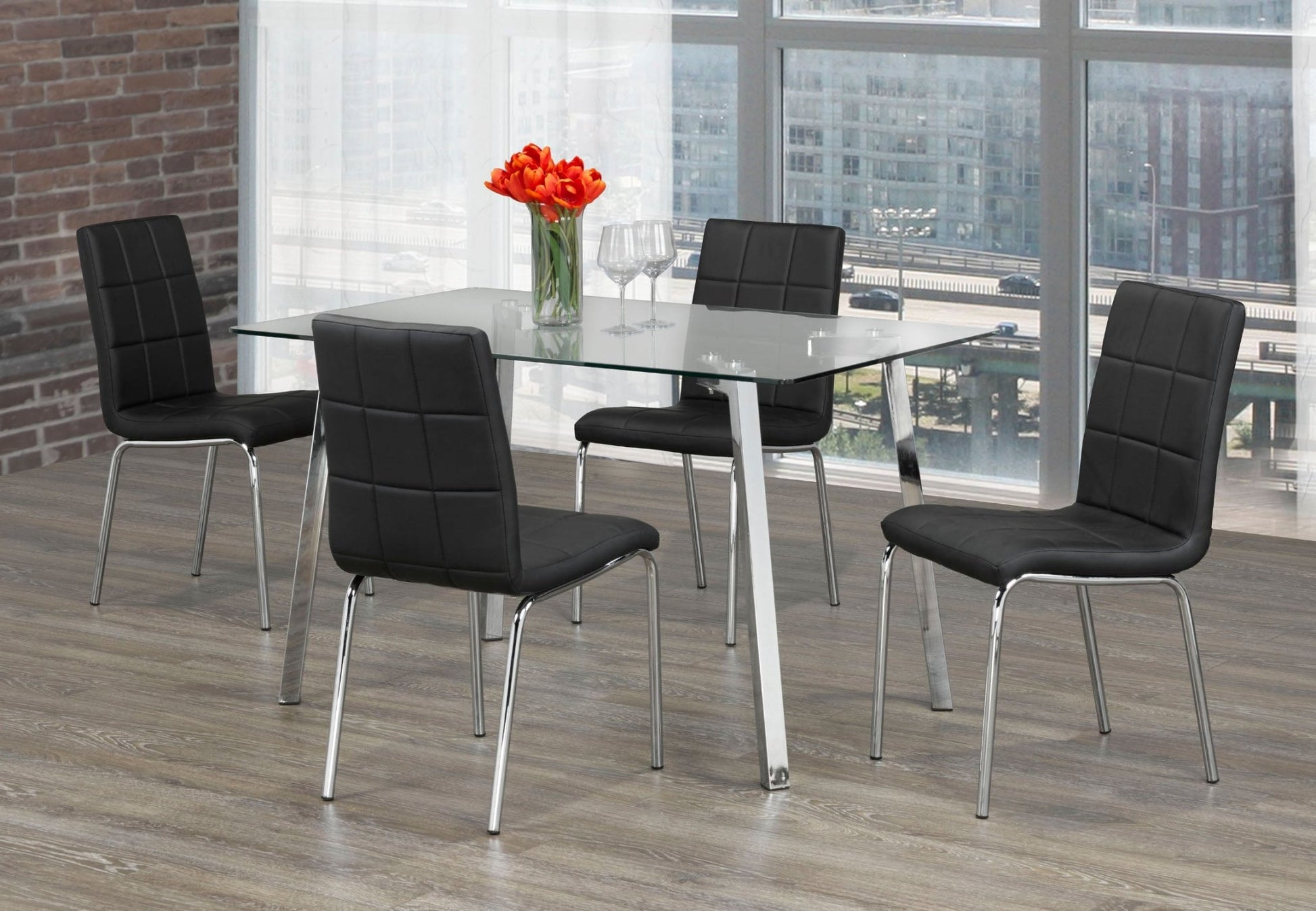 IFDCRectangular Glass 5pc Dining Set T - 5065 C - 1760