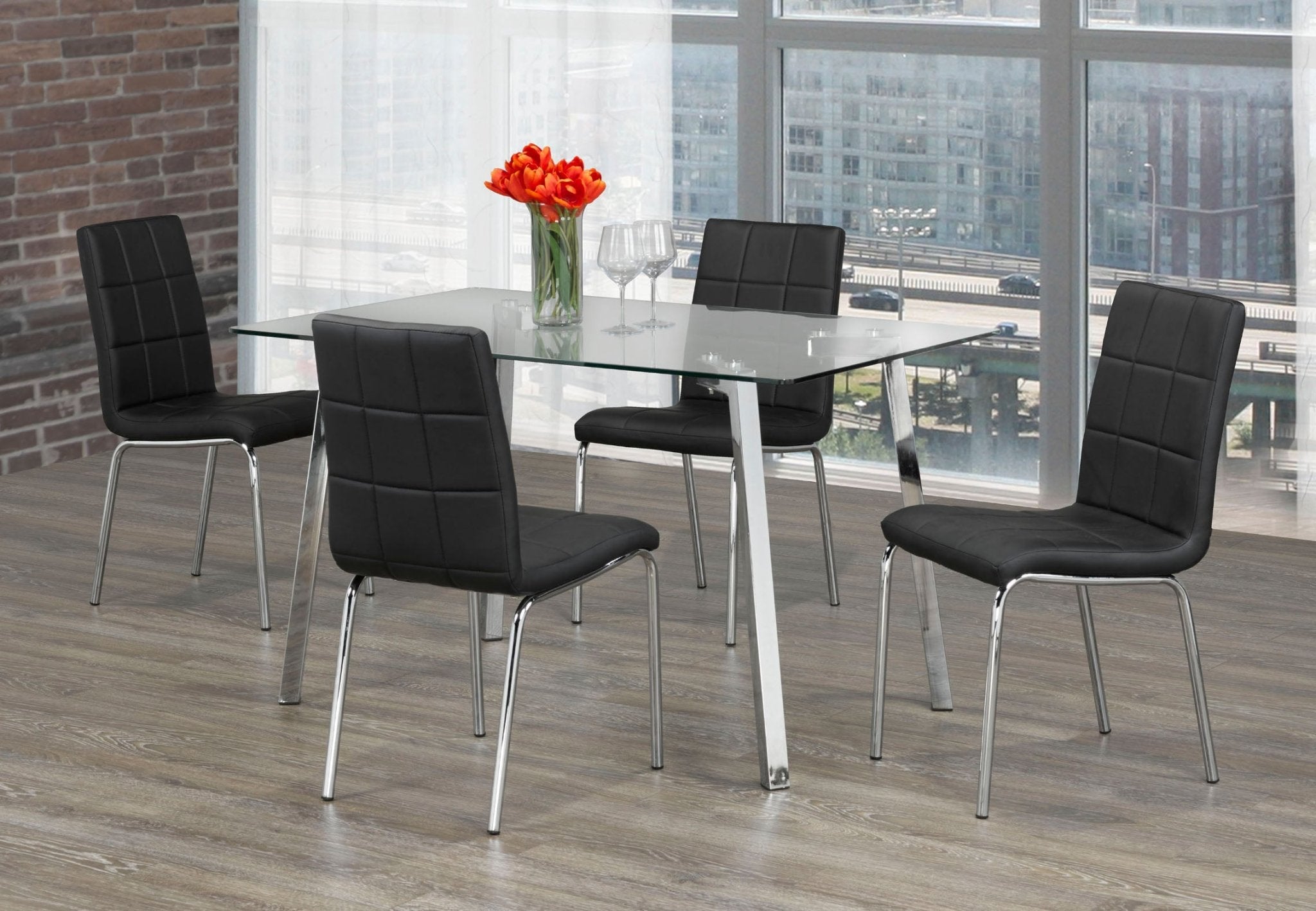 IFDCRectangular Glass 5pc Dining Set T - 5065 C - 1760