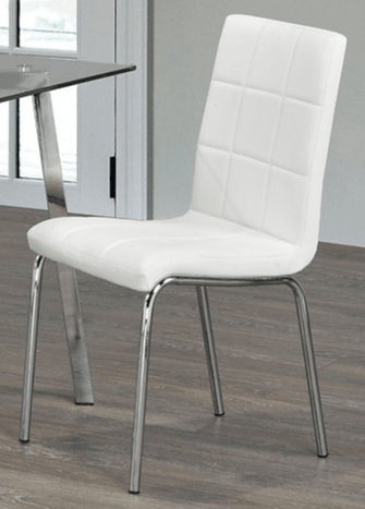 IFDCRectangular Glass 5pc Dining Set with white chairs T-5065 C-1761