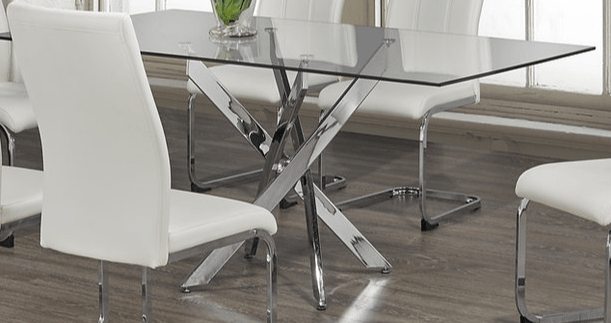 IFDCRectangular Glass 7pc Dining Set T-1448 C-1878