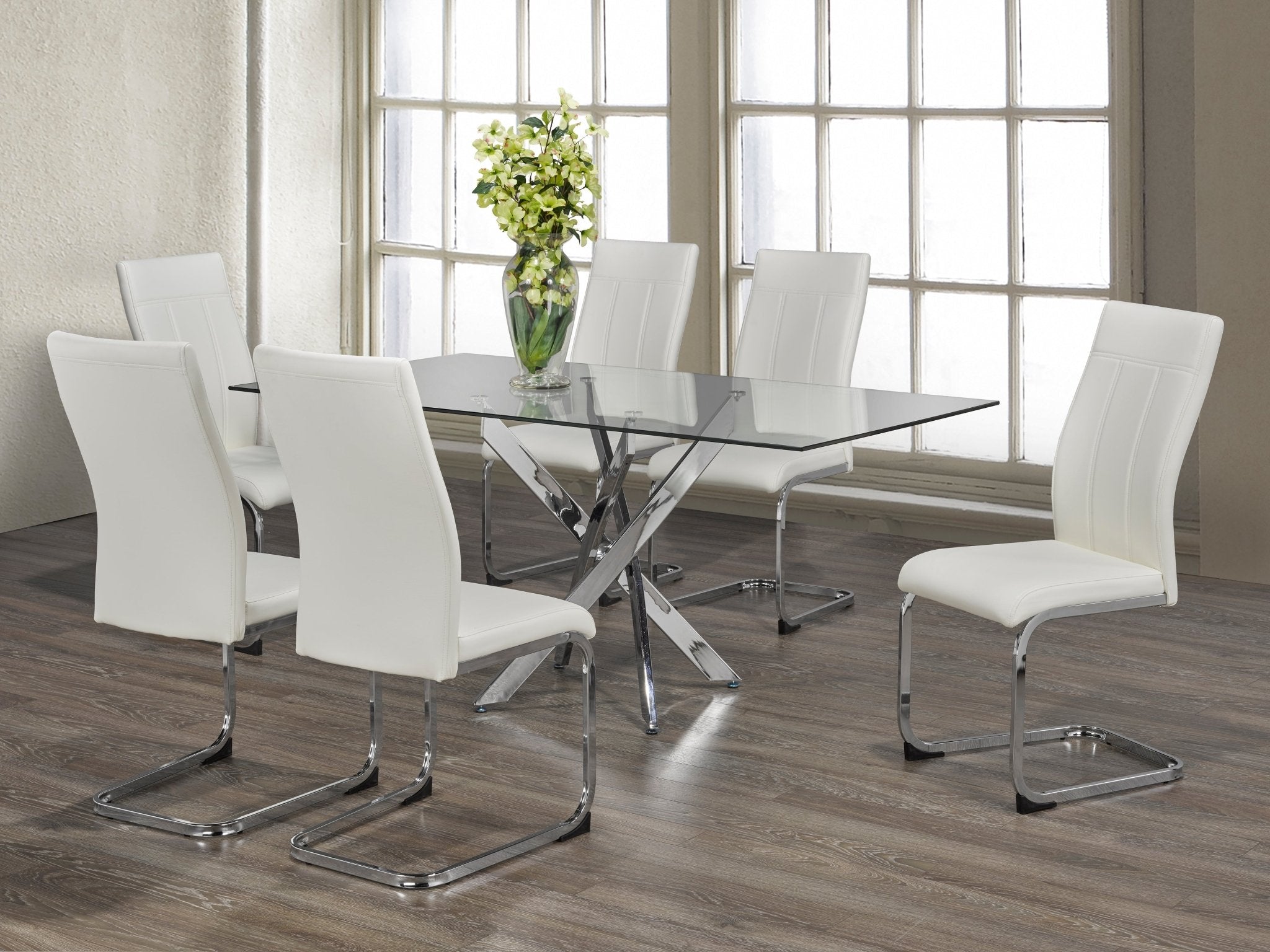 IFDCRectangular Glass 7pc Dining Set T - 1448 C - 1878