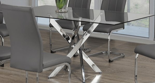 IFDCRectangular Glass 7pc Dining Set T-1448 C-1879