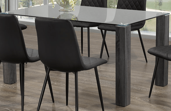 IFDCRectangular Glass 7pc Dining Set T-1449 C-1710