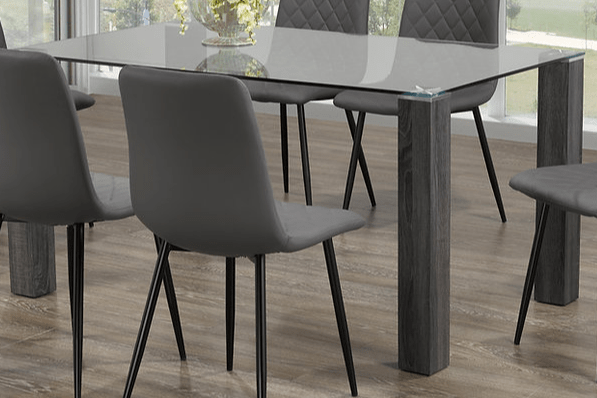 IFDCRectangular Glass 7pc Dining Set T-1449 C-1712