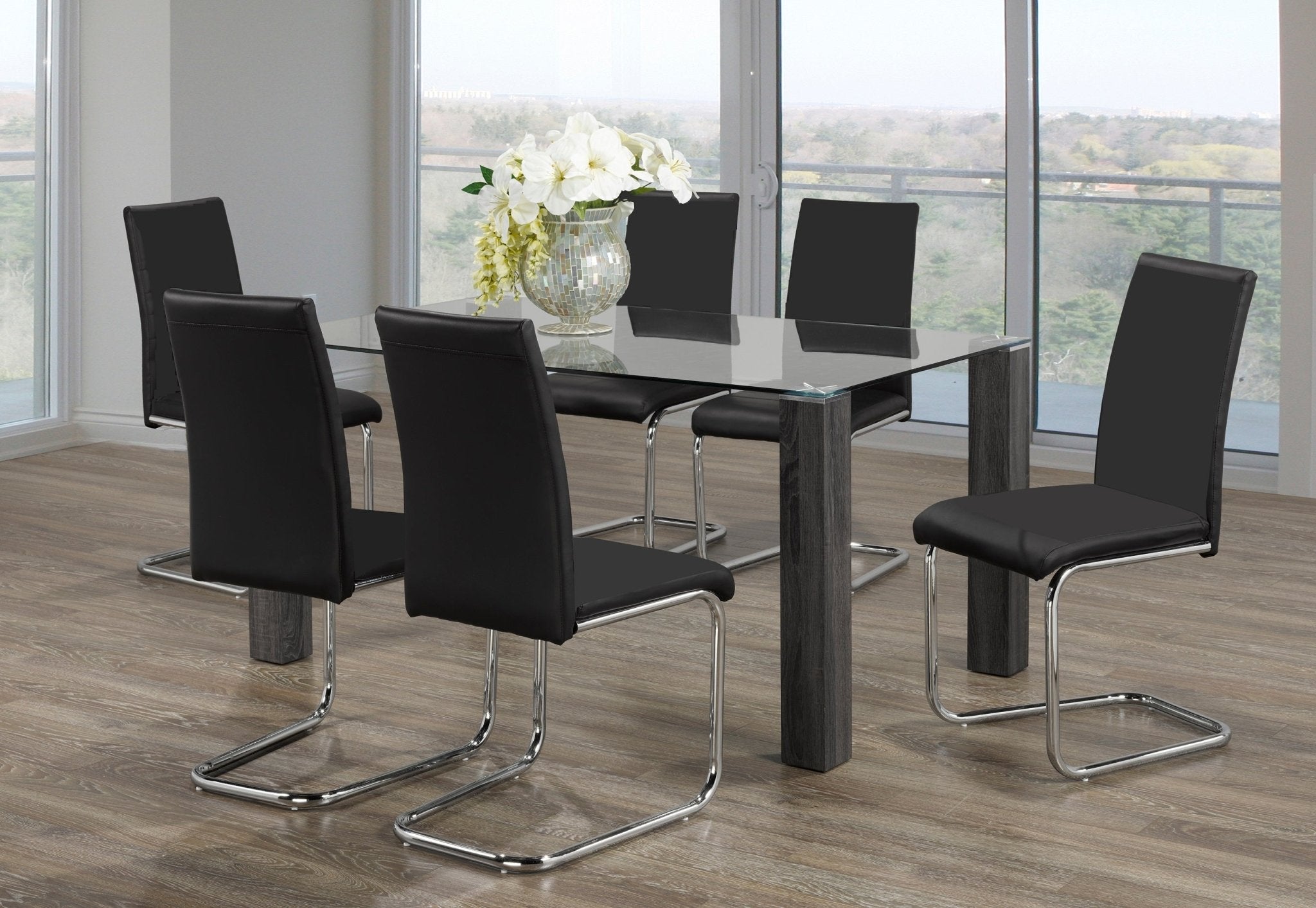 IFDCRectangular Glass 7pc Dining Set T - 1449 C - 1871