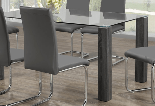 IFDCRectangular Glass 7pc Dining Set T-1449 C-1873