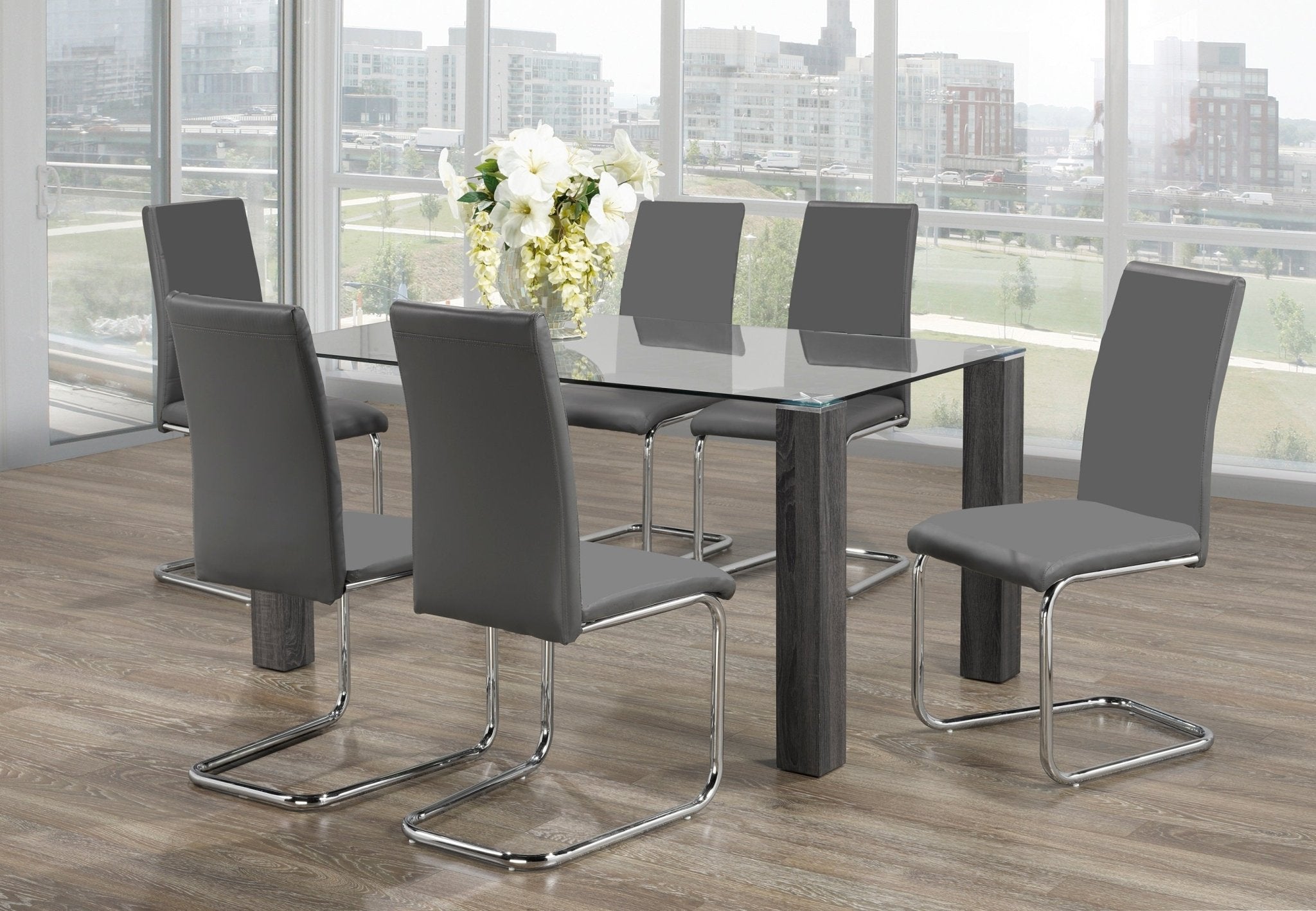 IFDCRectangular Glass 7pc Dining Set T - 1449 C - 1873