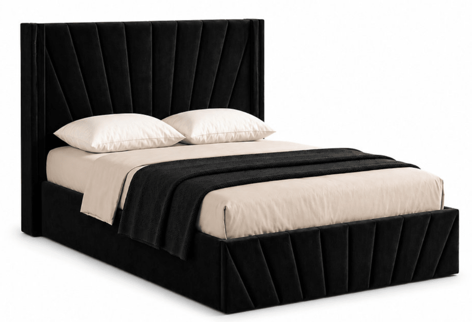 IFDCRich Black Velvet Hydraulic Storage Platform Bed IF-5873