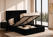 IFDCRich Black Velvet Hydraulic Storage Platform Bed IF-5873