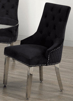 IFDCRound Glass 5pc Dining Set with Black Chairs T-1447 C-1251