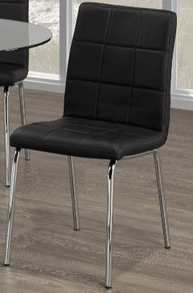 IFDCRound Glass 5pc Dining Set with Black Chairs T-1447 C-1760