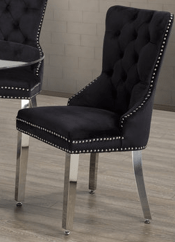 IFDCRound Glass 5pc Dining Set with Black Chiars T-1447 C-1261
