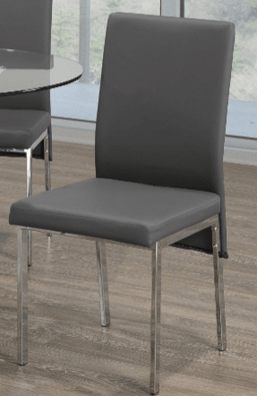 IFDCRound Glass 5pc Dining Set with Chrome Legs T-1447 C-5065