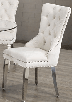 IFDCRound Glass 5pc Dining Set with Cream Chiars T-1447 C-1263