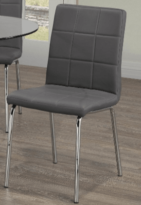IFDCRound Glass 5pc Dining Set with Gray Chairs T-1447 C-1762