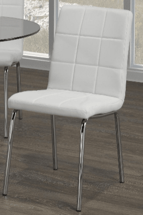 IFDCRound Glass 5pc Dining Set with White Chairs T-1447 C-1761