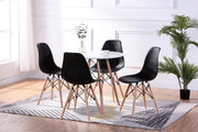 IFDCRound Lacquered Eiffel 5pc Dining Set with 4 Black Chiars T - 1405 C - 1420