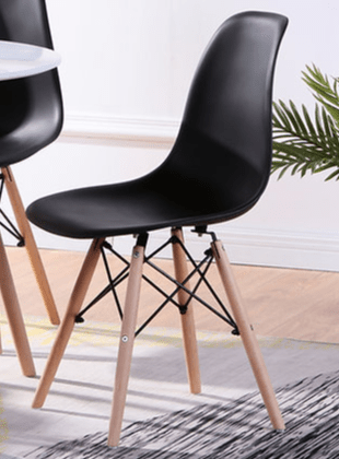 IFDCRound Lacquered Eiffel 5pc Dining Set with 4 Black Chiars T-1405 C-1420