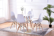 IFDCRound Lacquered Eiffel 5pc Dining Set with 4 White Chiars T - 1405 C - 1421