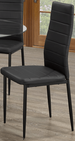 IFDCRound Tempered Clear Glass 5pc Dining Set with 4 Black Chairs T-1429 C-5053