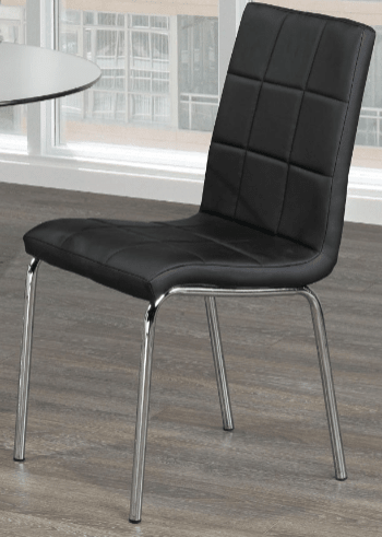 IFDCRound Tempered Clear Glass 5pc Dining Set with 4 Black Chairs T-1430 C-1760