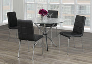 IFDCRound Tempered Clear Glass 5pc Dining Set with 4 Black Chairs T - 1430 C - 1760