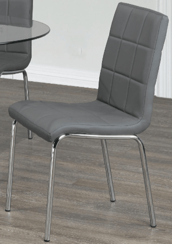 IFDCRound Tempered Clear Glass 5pc Dining Set with 4 Grey Chairs T-1430 C-1762