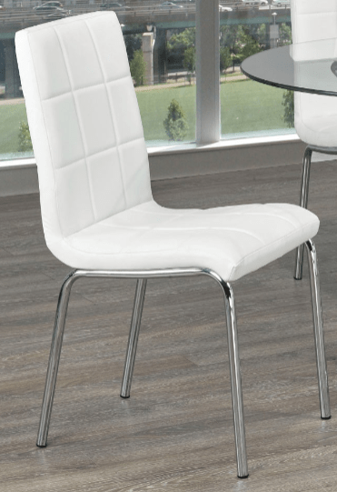 IFDCRound Tempered Clear Glass 5pc Dining Set with 4 White Chairs T-1430 C-1761