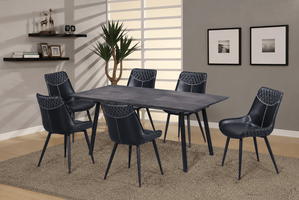 IFDCSelf Storing Butterfly Extension Leaf 7pc Dining Set T-1814 C-1826