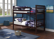 IFDCSingle Espresso Wooden Bunk Bed B - 101E (Single/Single)