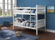 IFDCSingle White Wooden Bunk Bed B - 101W (Single/Single)