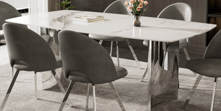 IFDCSintered Stone 7pc Dining Set T-1540 C-1541
