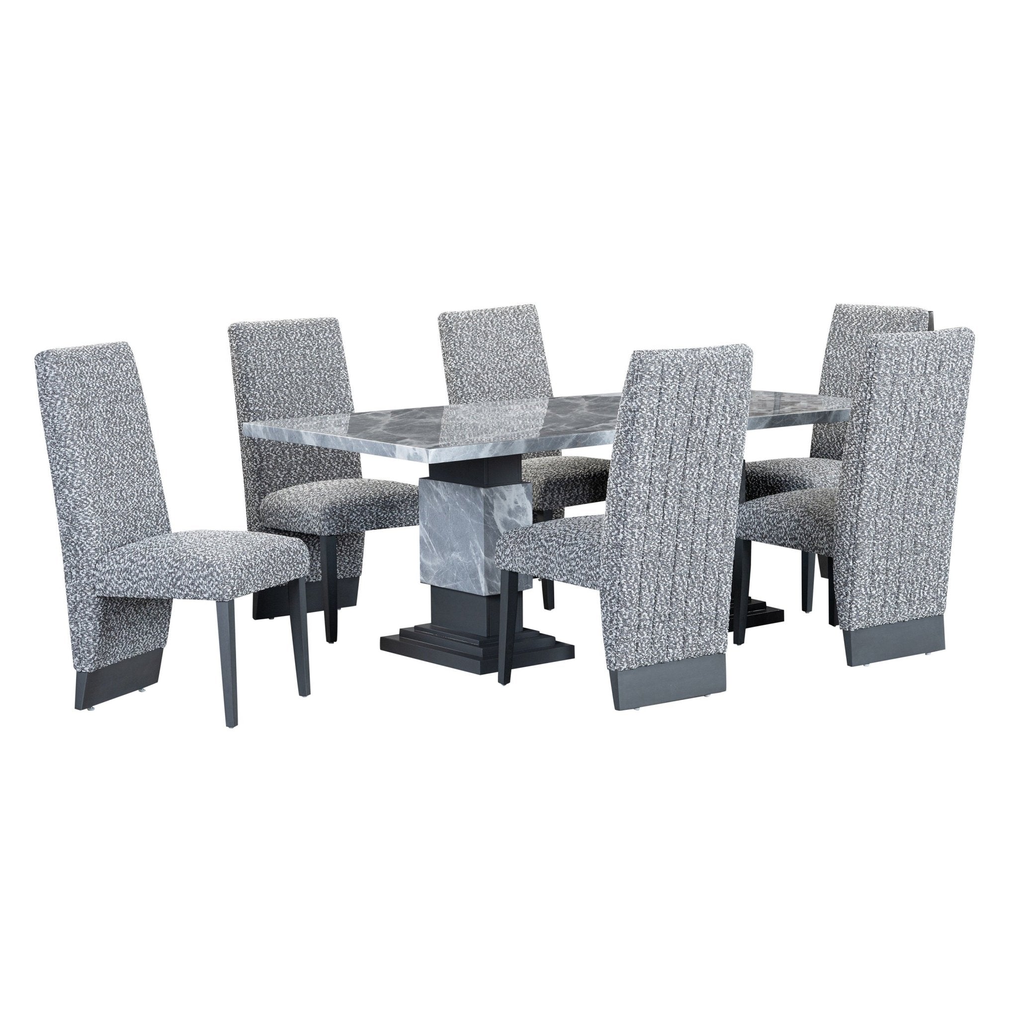 IFDCSoft Grey Fabric 7pc Dining Set IF - 1600