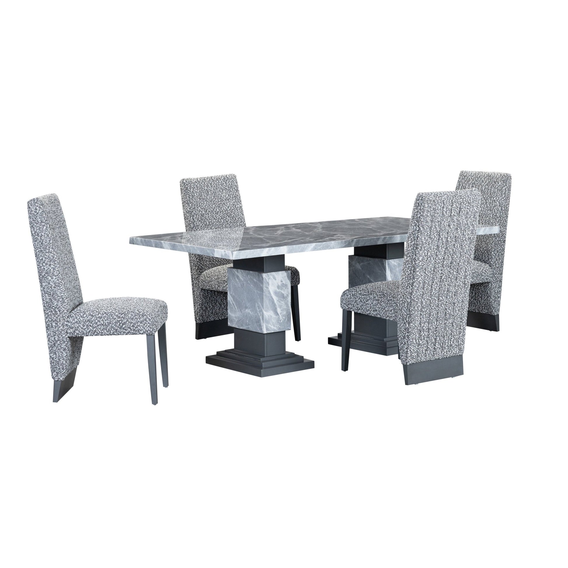 IFDCSoft Grey Fabric 7pc Dining Set IF - 1600