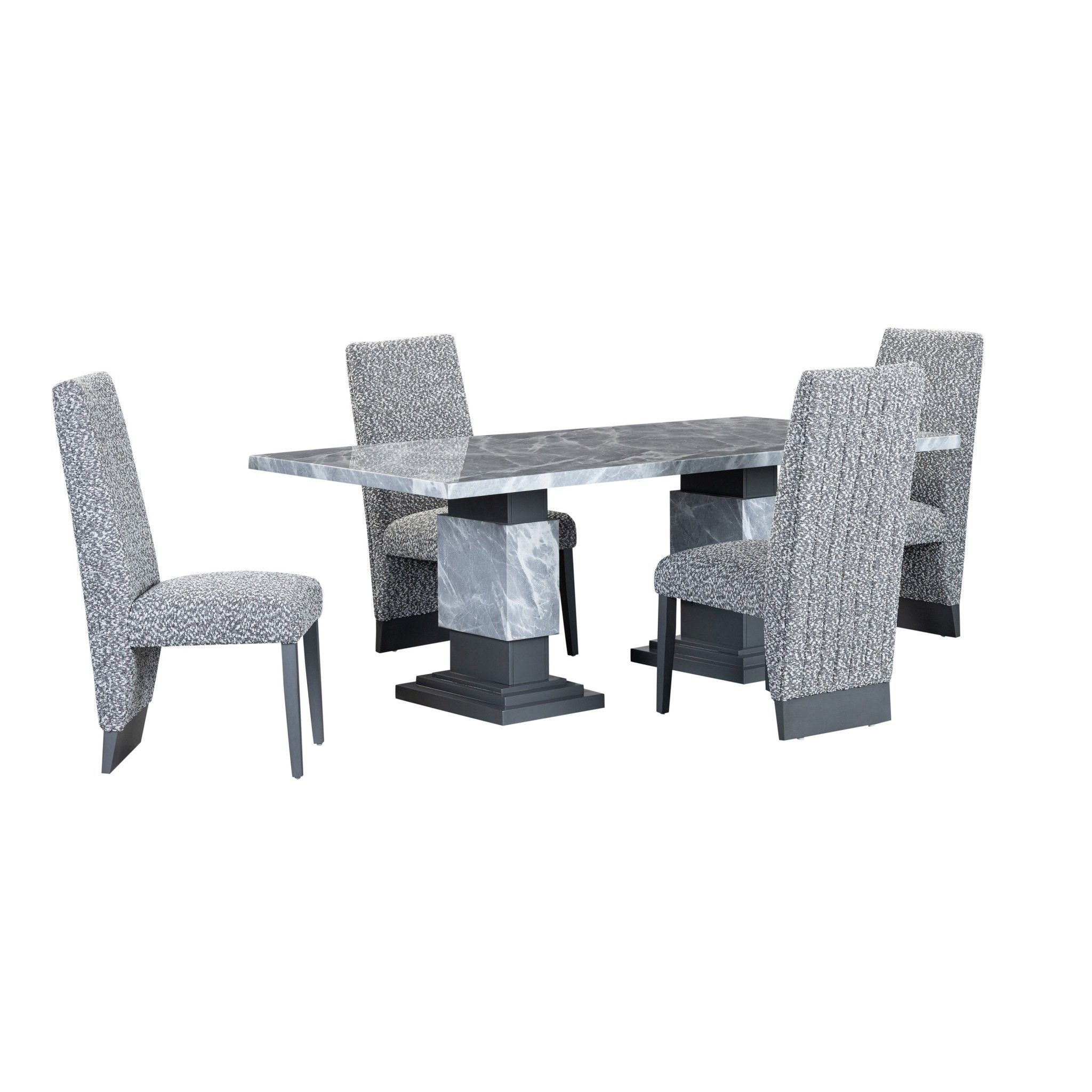 IFDCSoft Grey Fabric 7pc Dining Set IF - 1600