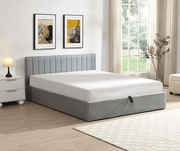 IFDCSoft Grey Fabric Vertical-Tufted Hydraulic Lift Platform Bed IF 5163