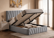 IFDCSoft Silver Grey Velvet Storage Bed IF-5870