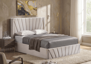 IFDCSoft Warm Ivory Velvet Storage Bed IF-5872
