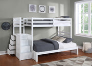 IFDCStaircase White Bunk Bed B - 1892 - EK (Single/Double)