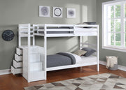 IFDCStaircase White Bunk Bed B - 1892 (Single/Single)