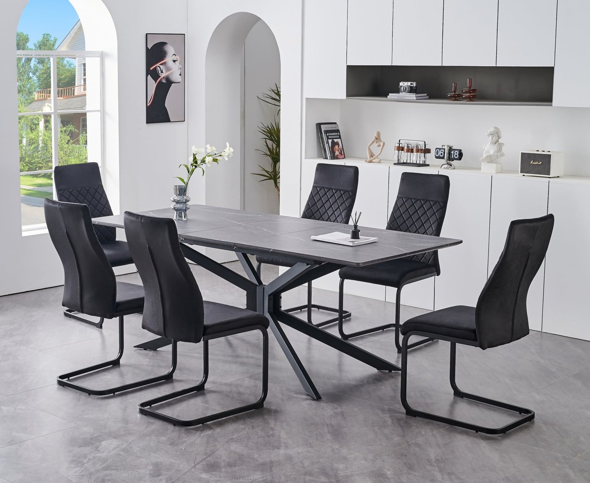 IFDCT - 1570 C - 1571 Extension Table 7pc Dining Set