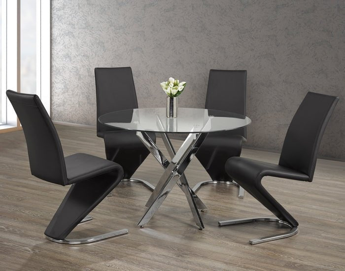 IFDCTempered Clear Glass 5pc Dining Set T - 1447 C - 1785