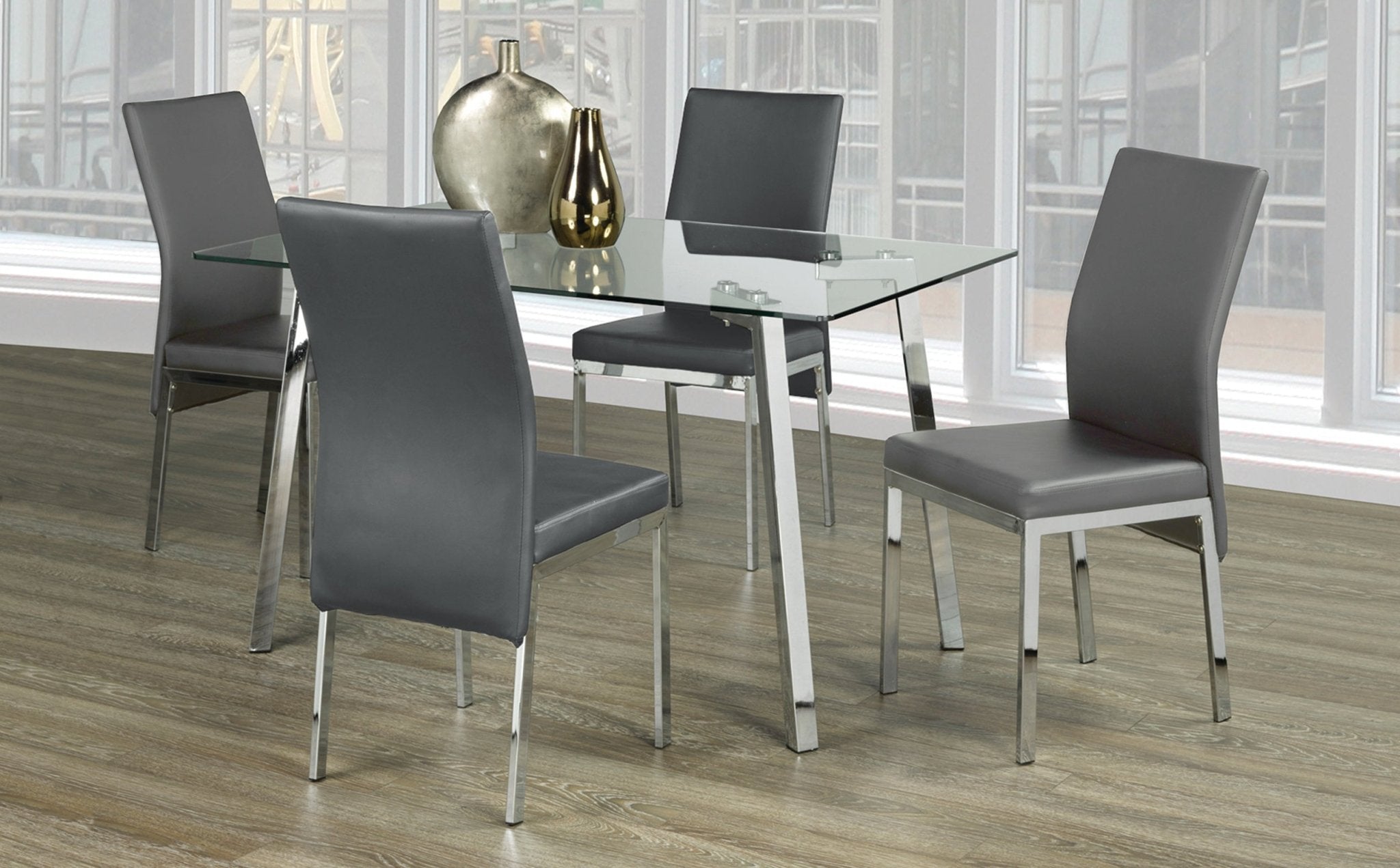 IFDCTempered Clear Glass 5pc Dining Set T - 5065 C - 5065
