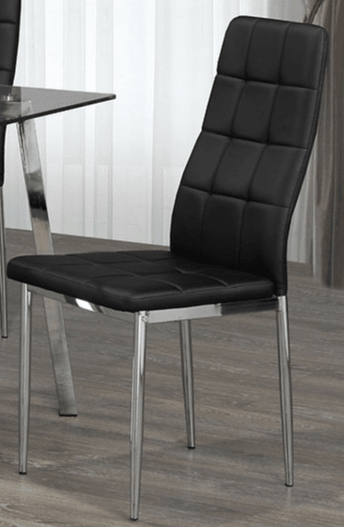 IFDCTempered Clear Glass 5pc Dining Set with 4 black chairs T-5065 C-1770