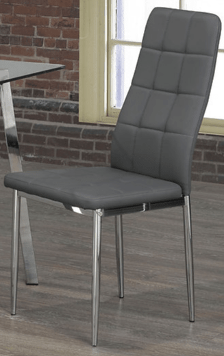 IFDCTempered Clear Glass 5pc Dining Set with 4 Gray Chairs T-5065 C-1772