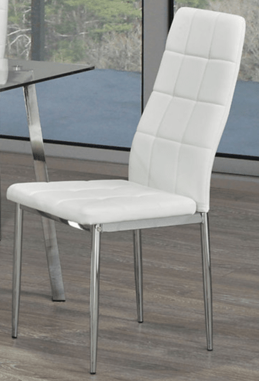 IFDCTempered Clear Glass 5pc Dining Set with 4 white chairs T-5065 C-1771