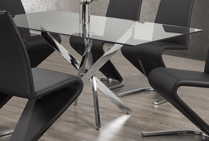 IFDCTempered Clear Glass 7pc Dining Set T-1448 C-1785